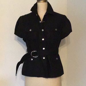 SHARAGANO SAFARI STYLE SHIRT JACKET